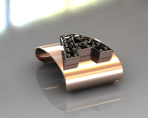 Time APP Metal Bracelet Luxury Line A letter Black Gold Black Diam Rose 15 Persp 2
