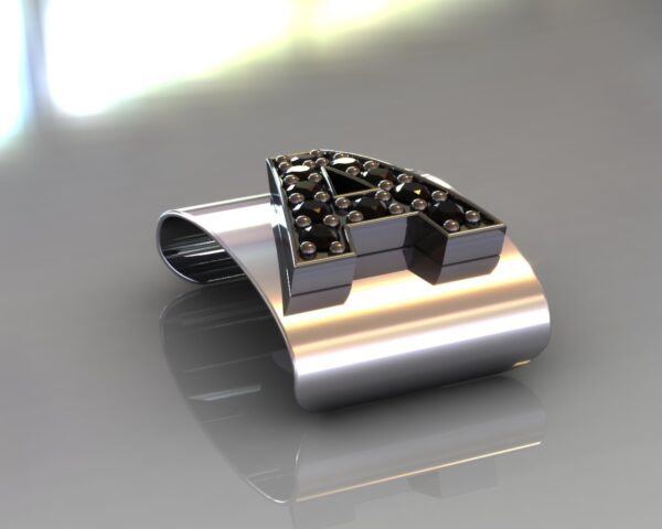 Time APP Metal Bracelet Luxury Line A letter Black Gold Black Diam Steel 5 Persp 2